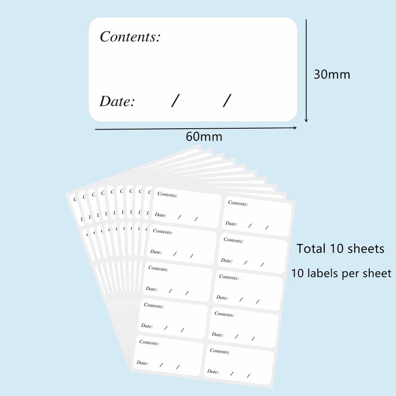 Hybsk Removable Freezer Labels Easy Peel Off - Frozen Food Storage Labels That Leave No Sticky Residue After Use (Type 1) - Image 3